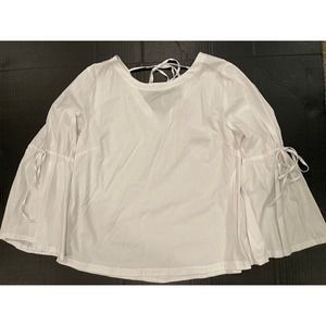 Loft NEW Women’s Sz LP White boho Hippie Belle Flared Sleeves NWT